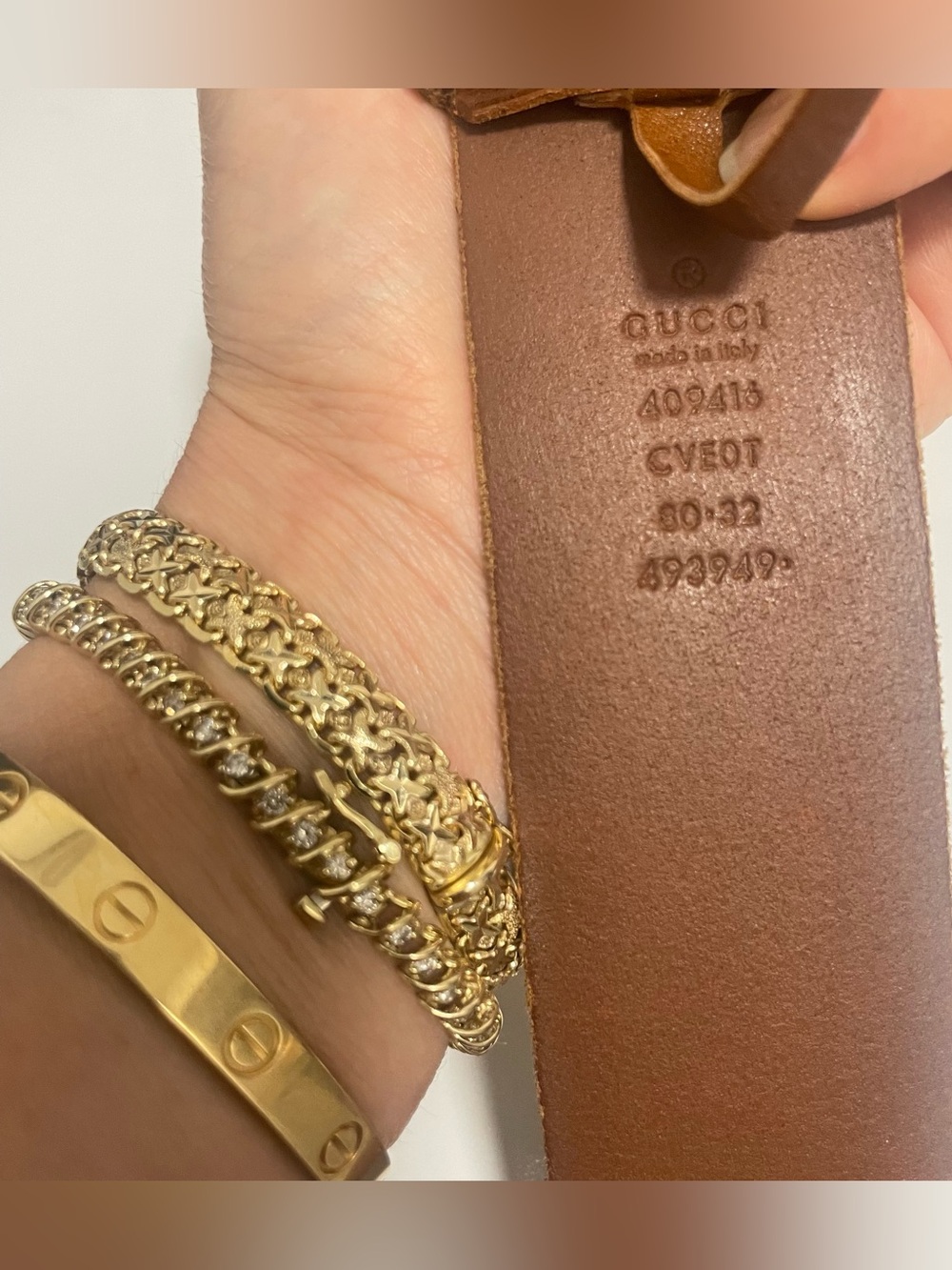 Gucci Marmot gold and brown belt - Picture 8 of 9